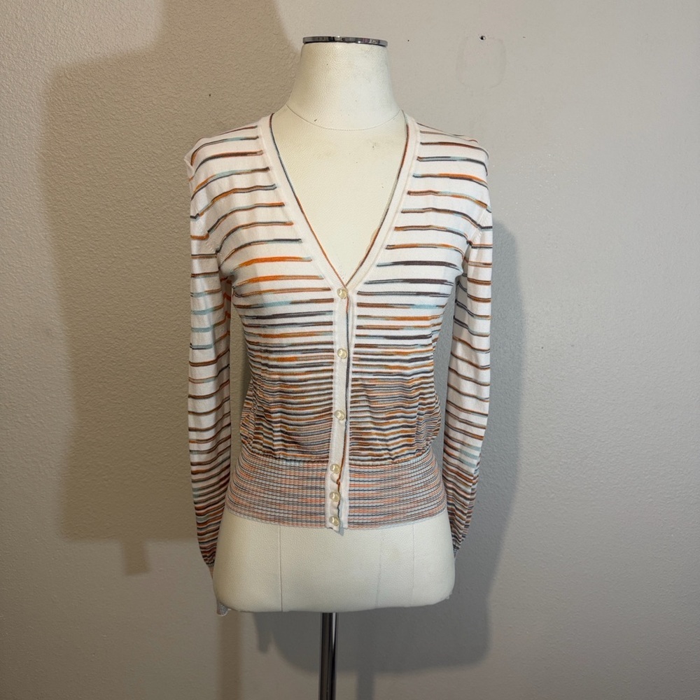 Missoni Striped Button-Up Cardigan V-Neck Lightweight